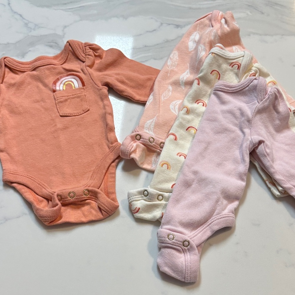Cloud Island Rainbow Newborn Onesie Set